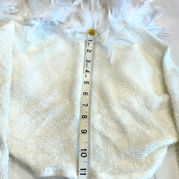 Carabella shimmering strapless dress & feather shrug. Large. Holiday dress - Picture 9 of 16